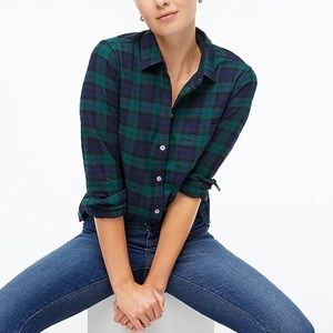 J.crew Factory Blackwatch Plaid Flannel Shirt Size XS